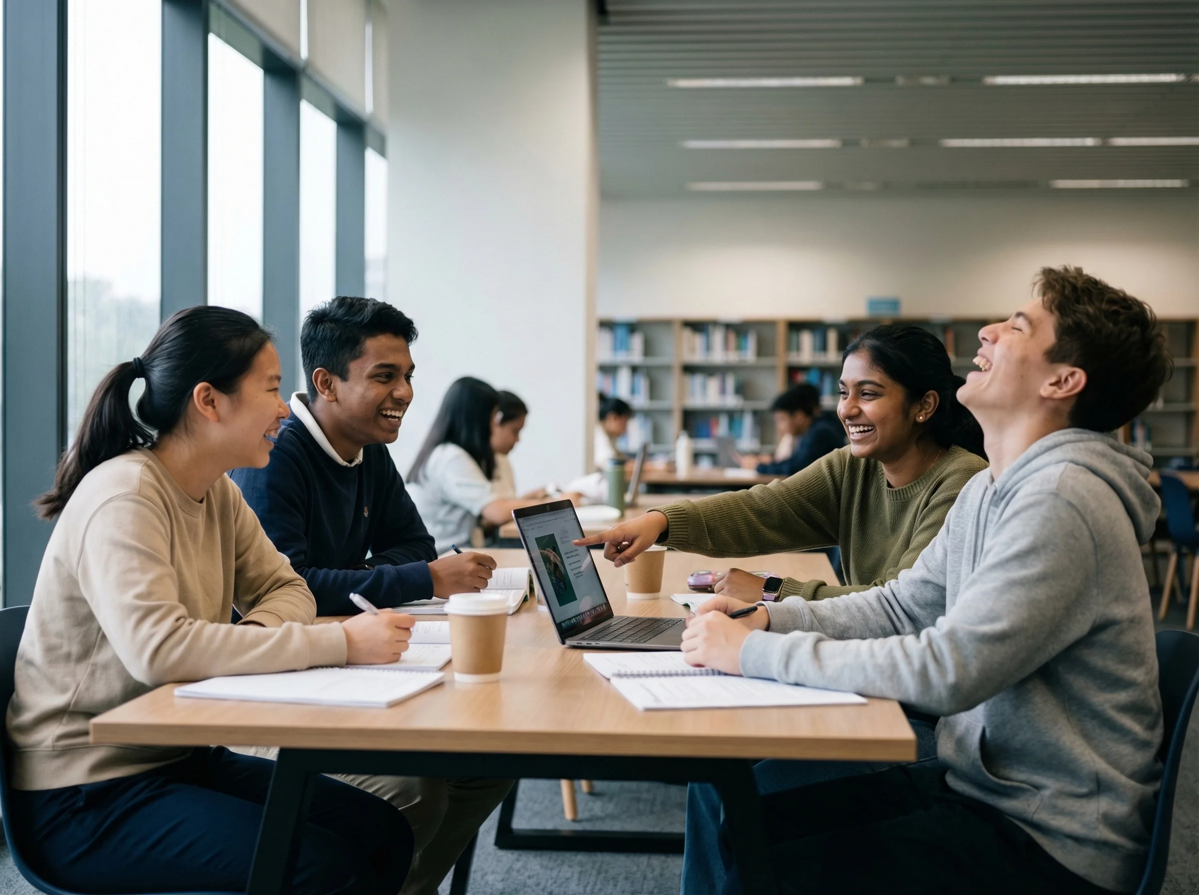 Students working together